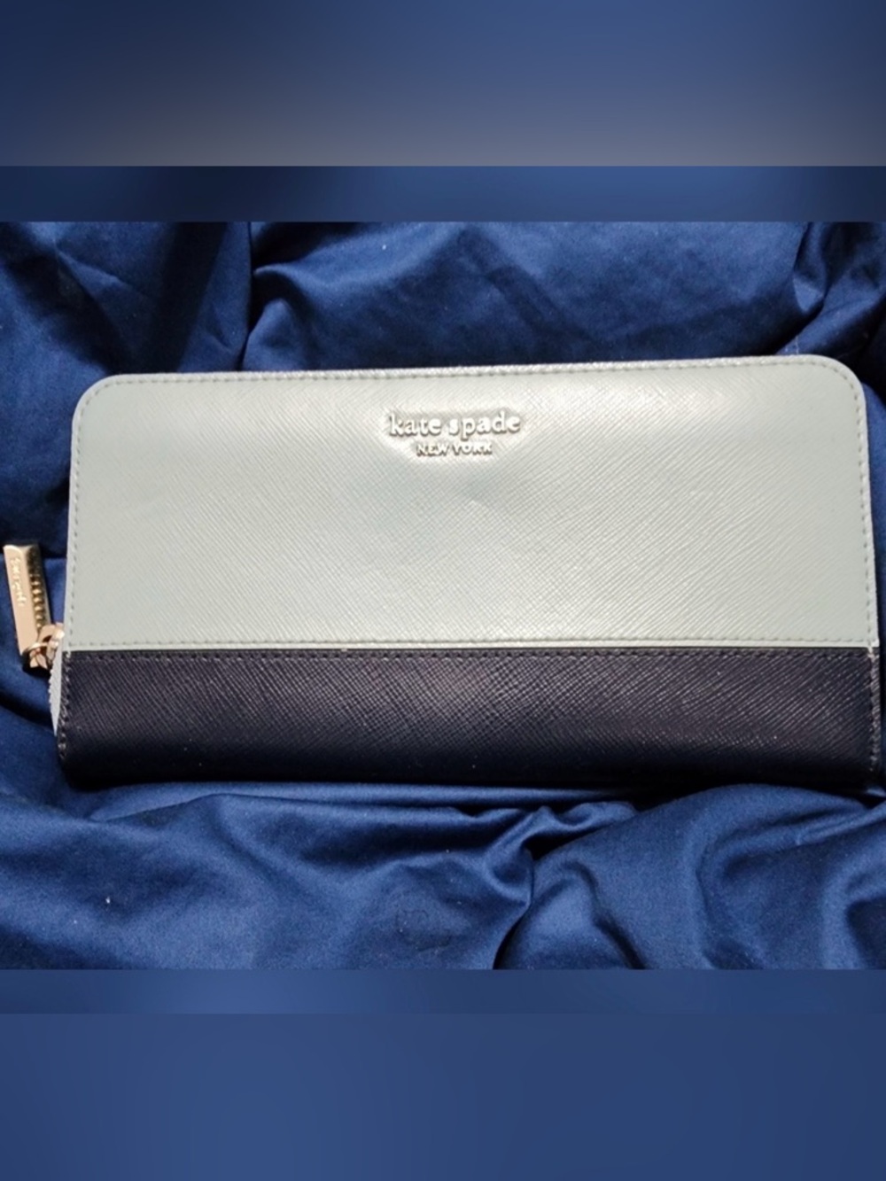 Kate Spade Light Blue and Navy Long Wallet